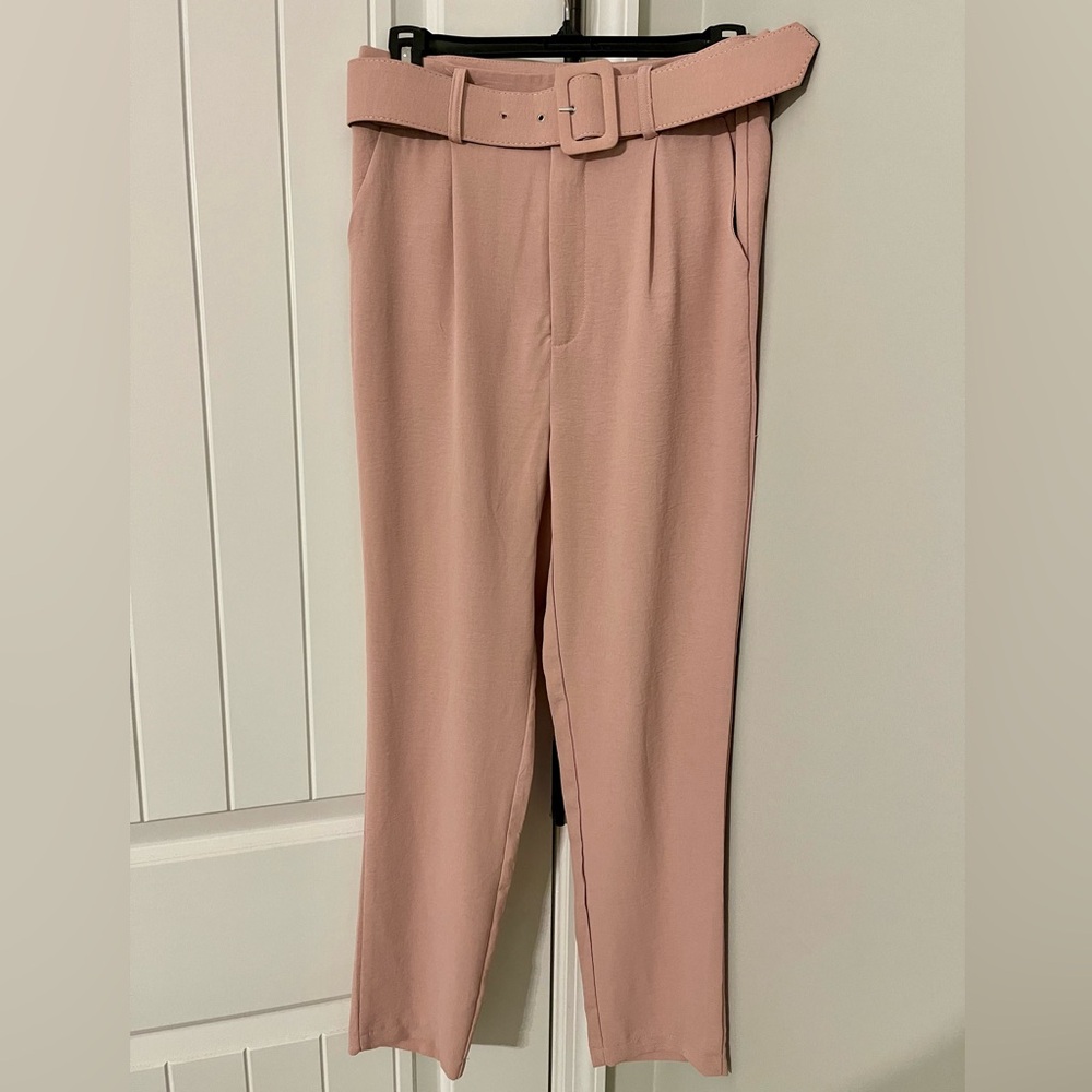 Women’s Pink Polyester Pants